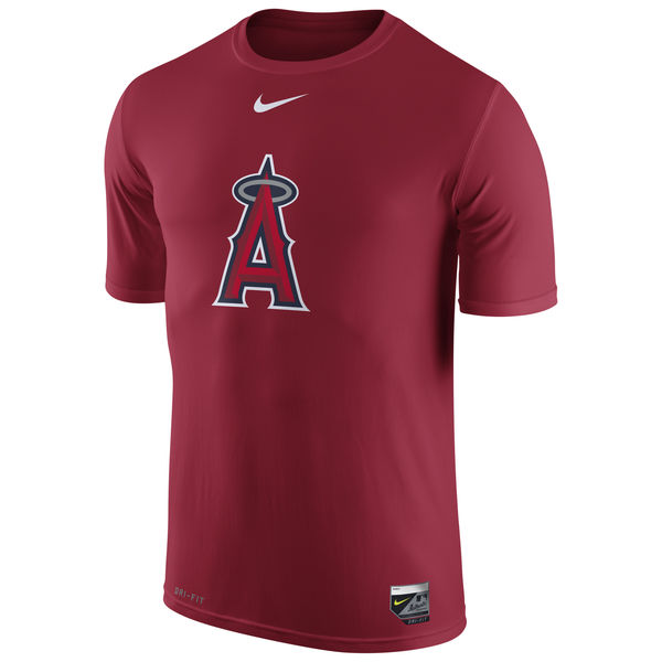 MLB Men Los Angeles Angels of Anaheim Nike Authentic Collection Legend Logo 1.5 Performance TShirt  Red->nba t-shirts->Sports Accessory